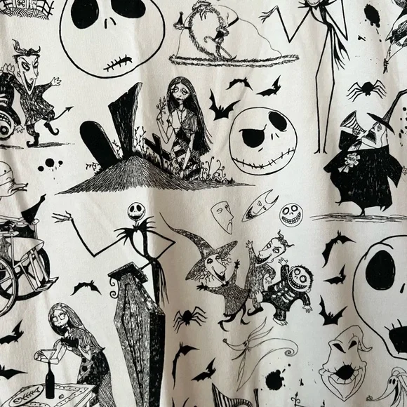 Disney Nightmare Before Christmas Black and White Graphic Dress - Picture 5 of 6